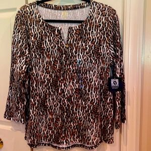 Anne Klein animal print blouse